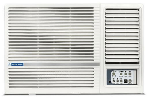Blue Star 1.5 Ton 2 Star Fixed Speed Window AC (Copper, Turbo Cool, Humidity Control, Fan Modes-Auto/High/Medium/Low, Hydrophilic Blue Fins, Dust Filters, Self-Diagnosis, 2023 Model, WFB218LN, White)